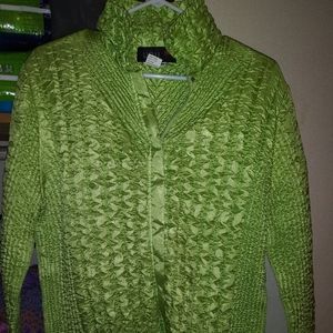 Lime green zip up top